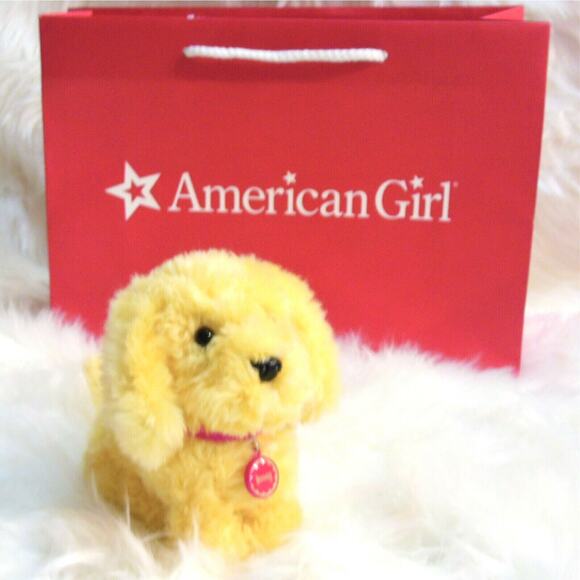 American Girl HONEY DOG PET Golden Lab Retriever Puppy Collar Name Tag AG BAG! - Picture 2 of 8